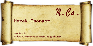 Marek Csongor névjegykártya